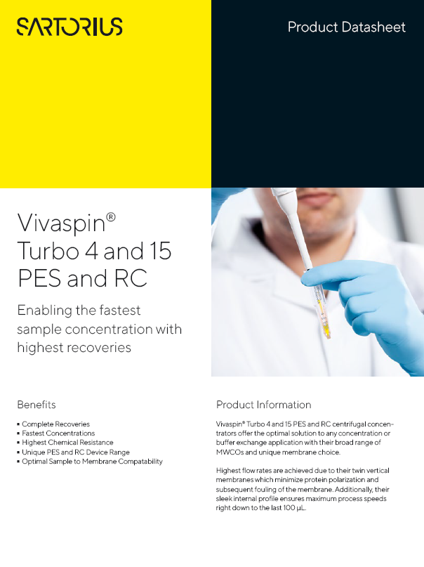 Vivaspin® Turbo 4 i 15 centrifugalne jedinice - Sartorius Croatia