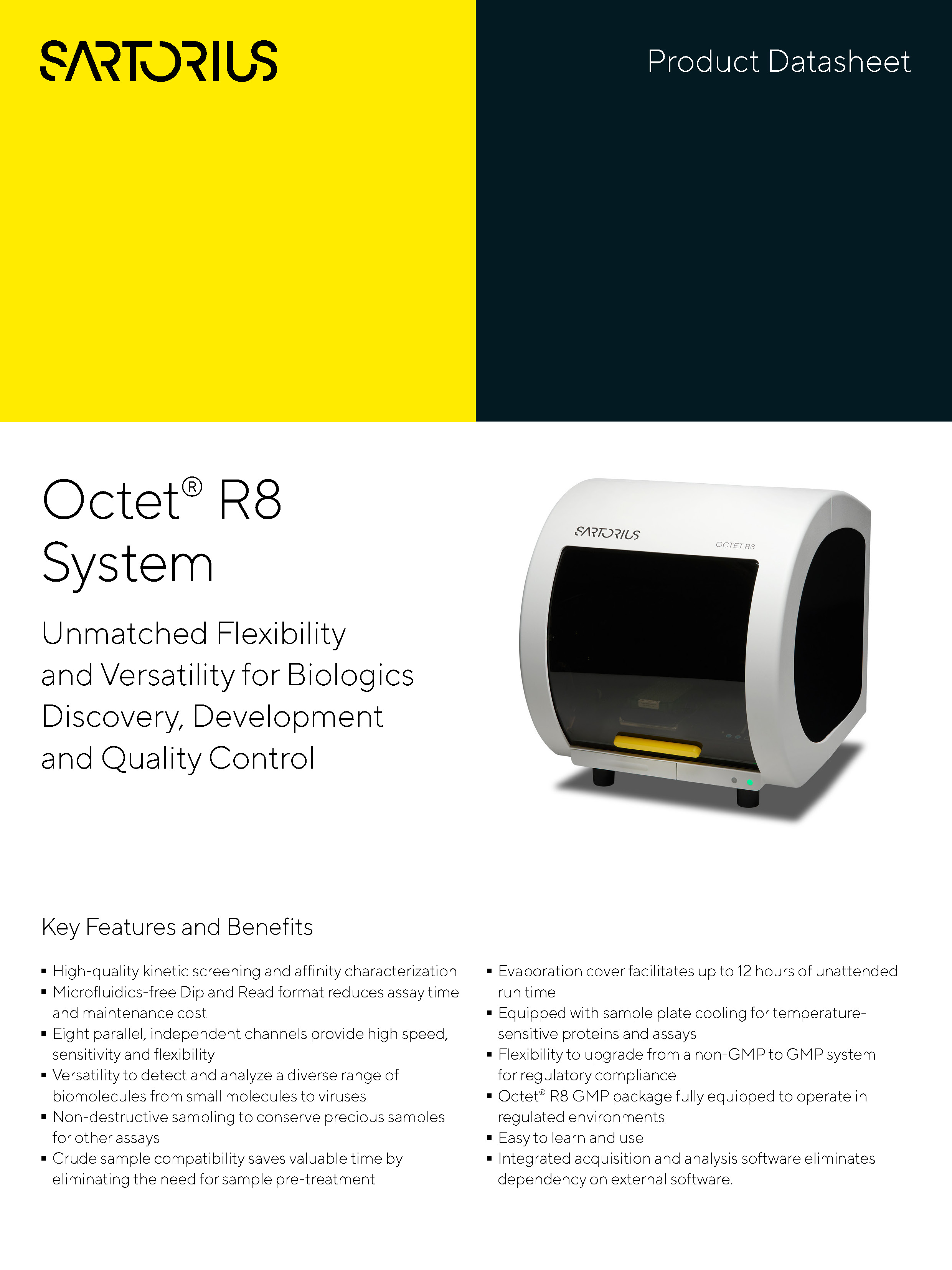 Octet® R8 sustav - Fleksibilnost i svestranost bez premca za otkrivanje bioloških lijekova, razvoj i kontrolu kvalitete - Sartorius Croatia