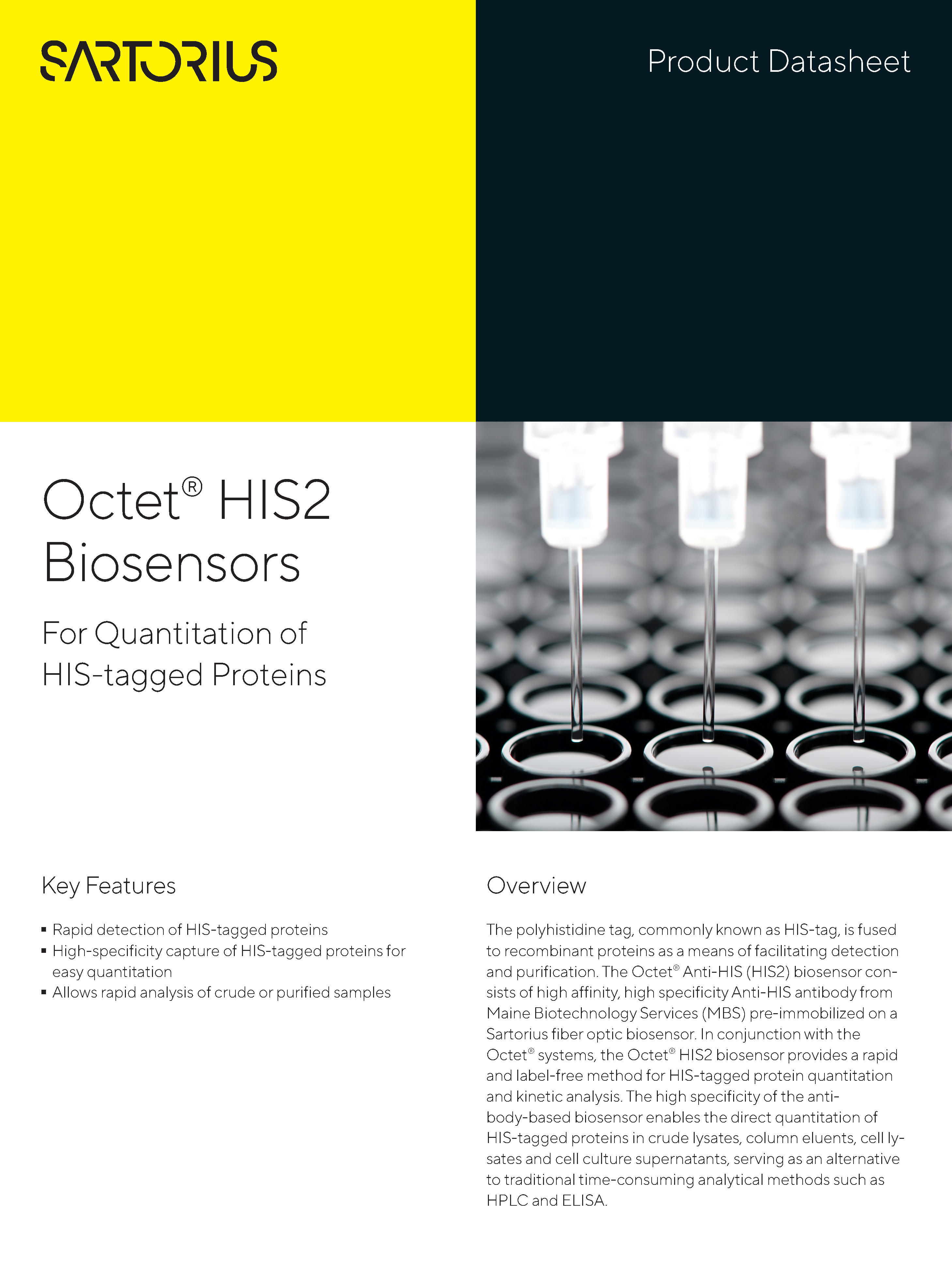 Octet® HIS2 biosenzori - Za kvantifikaciju HIS označenih proteina - Sartorius Croatia