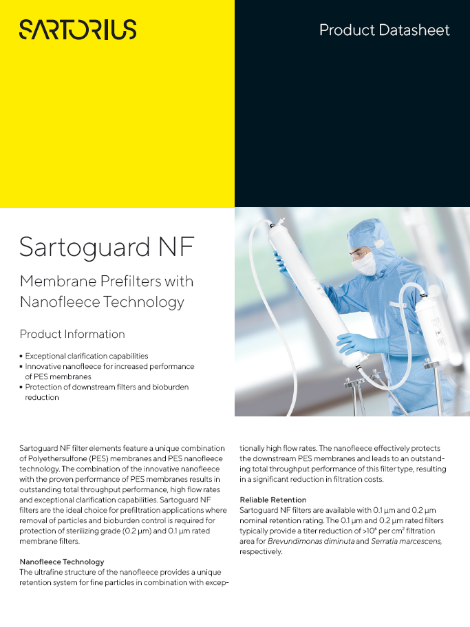 Sartoguard NF membranski predfilteri - Sartorius Croatia