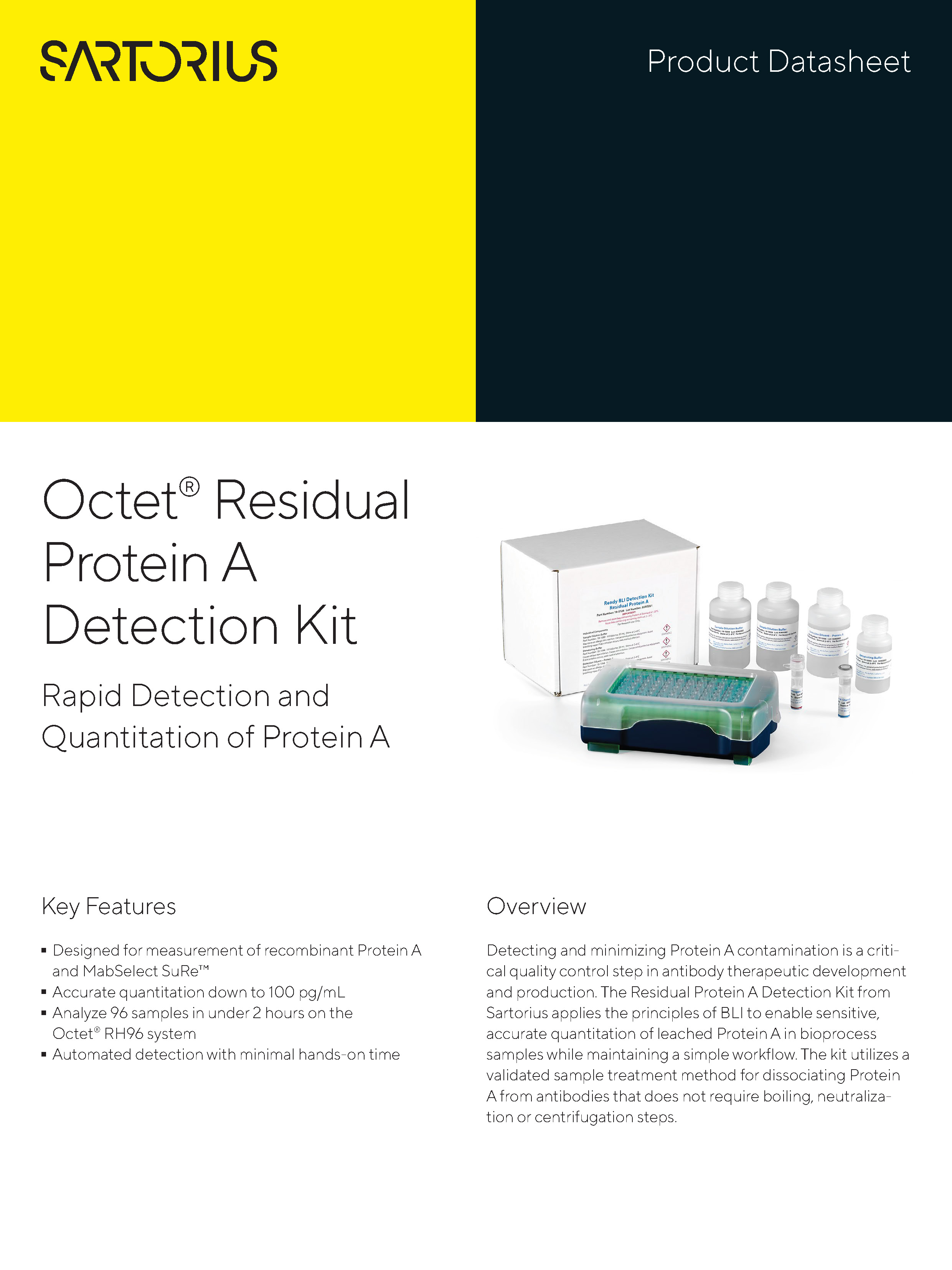 Octet® set za detekciju zaostalog proteina A - Brza detekcija i kvantifikacija proteina A - Sartorius Croatia