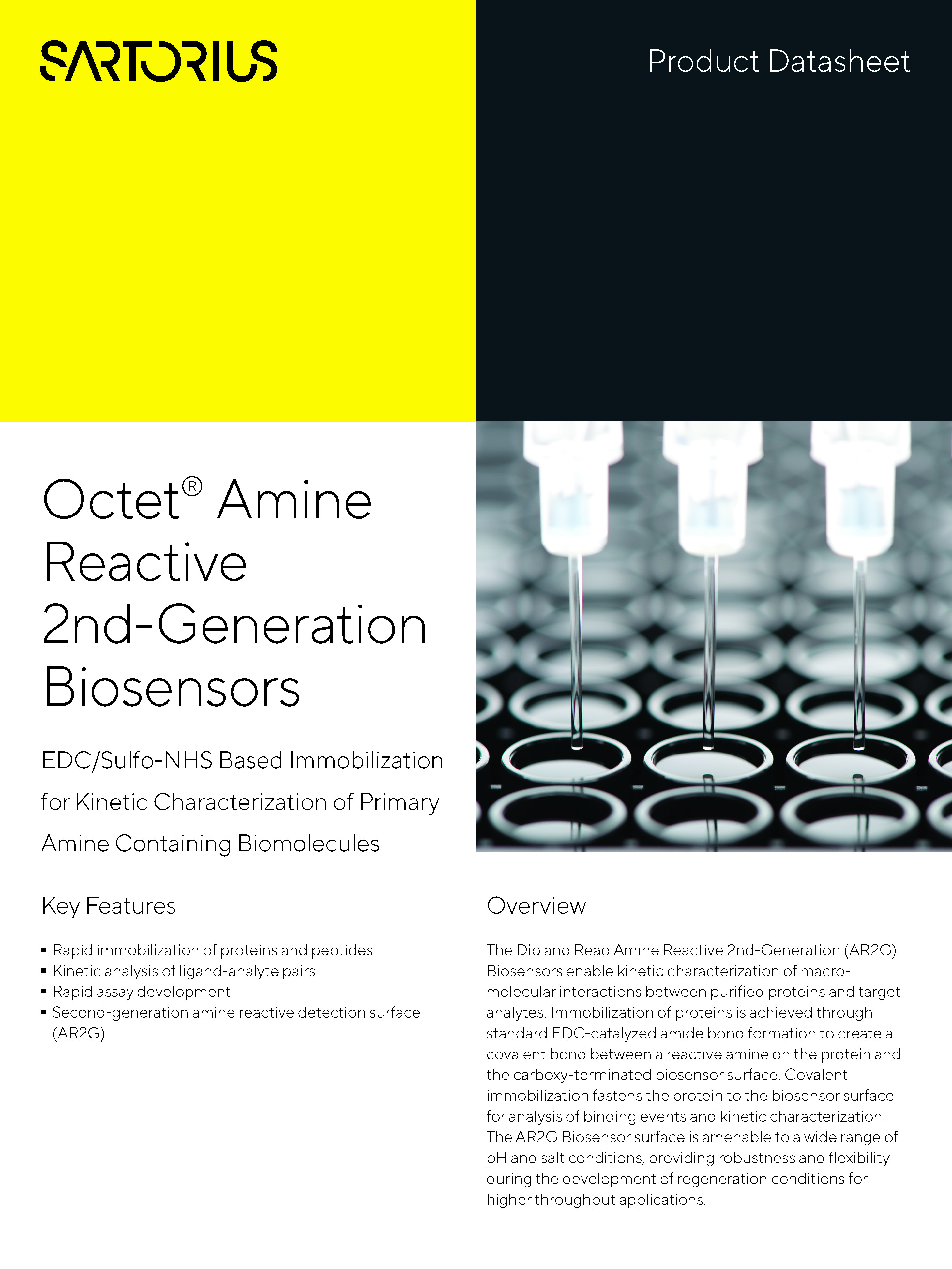 Octet® biosenzori 2. generacije - Imobilizacija bazirana na EDC/Sulfo-NHS biokonjugaciji, za kinetičku karakterizaciju biomolekula koje sadrže primarni amin - Sartorius Croatia