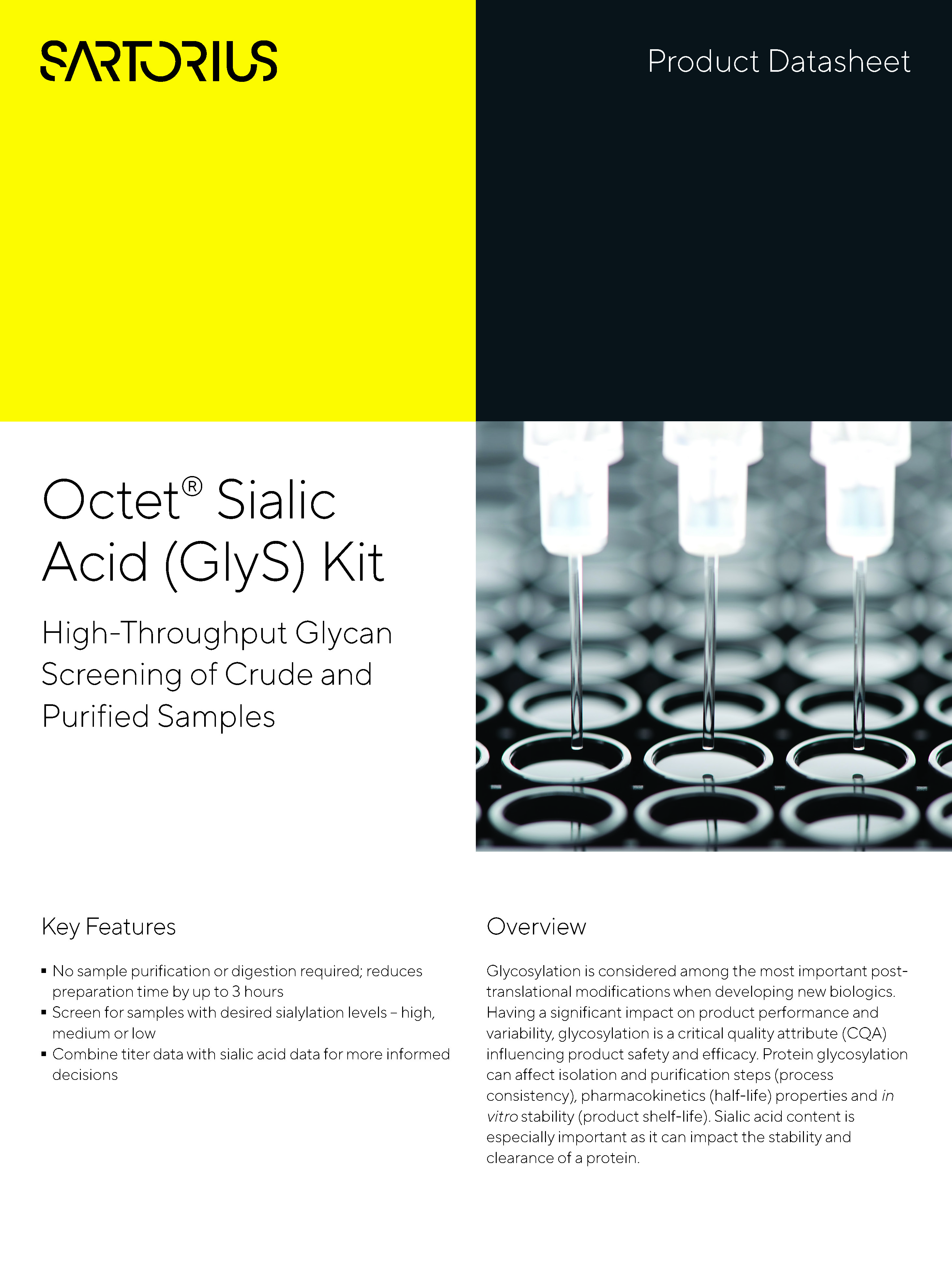 Octet® komplet sijalične kiseline (GlyS) - Probir sirovih i pročišćenih uzoraka glikana - Sartorius Croatia